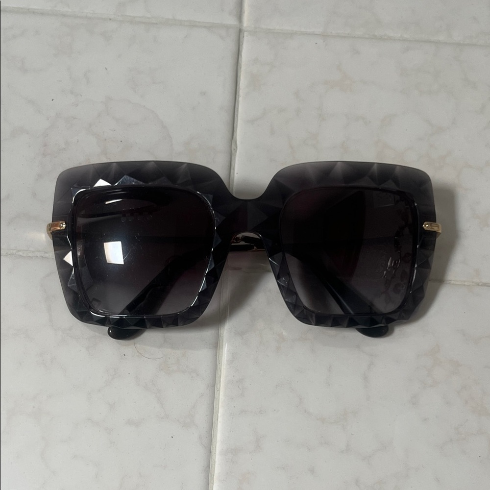 Dolce & Gabbana Black Faceted Sunglasses